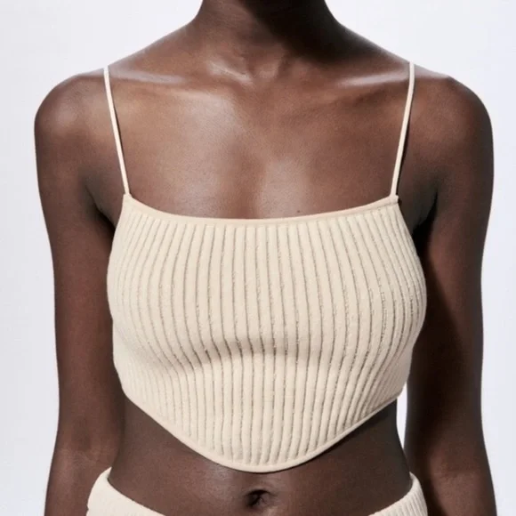 Zara Cropped Ribbed Tank - Picture 1 of 7